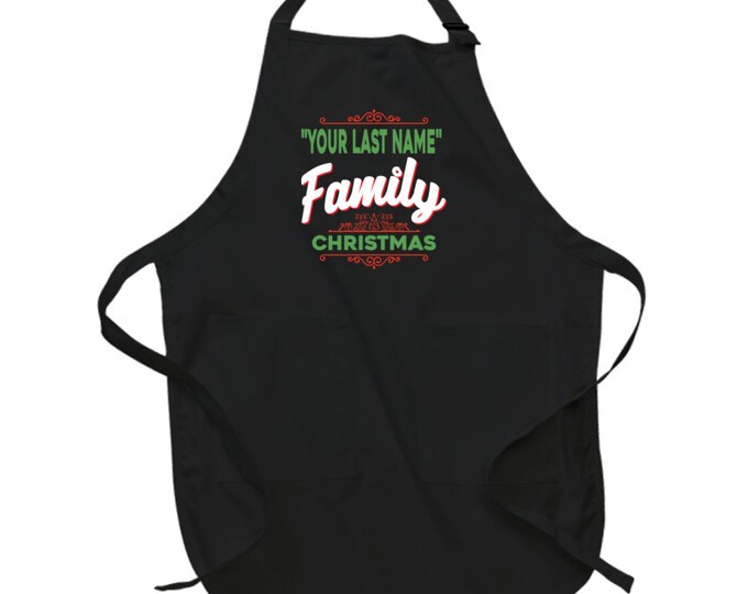 Custom Name Family Christmas Apron