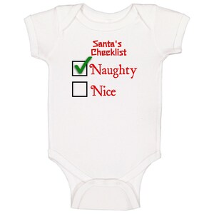 Santas Naughty Checklist Baby One Piece