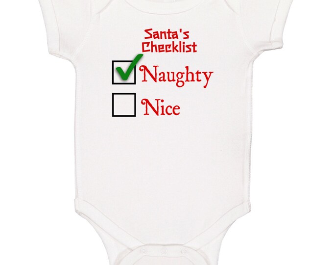 Santas Naughty Checklist Baby One Piece