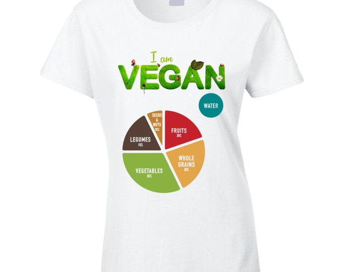 Vegan Meal Wheel Ladies T Shirt