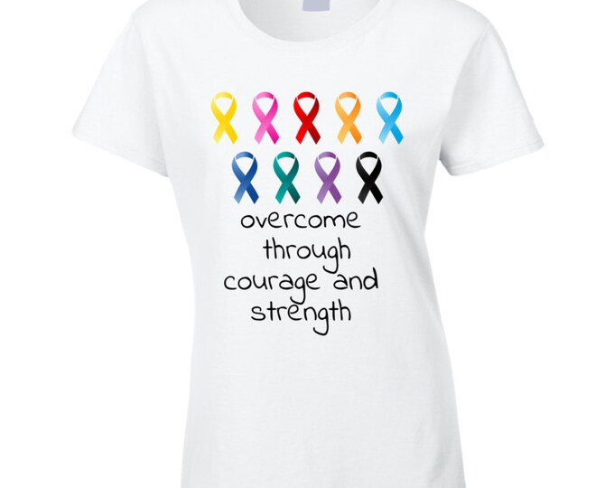 Overcome Cancer Ladies T Shirt