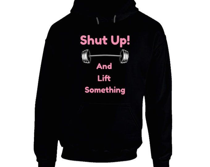 Lift Something Pink/black Hoodie