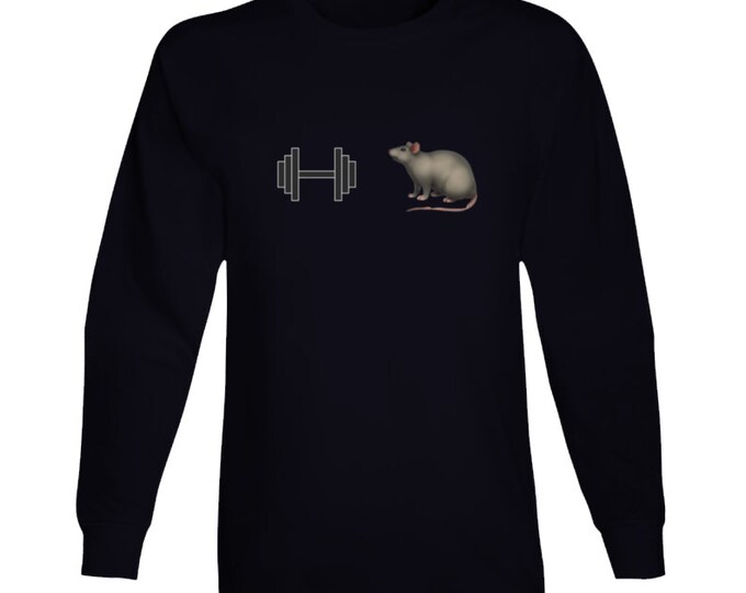 Gym Rat Black Long Sleeve T-Shirt, 100% Cotton