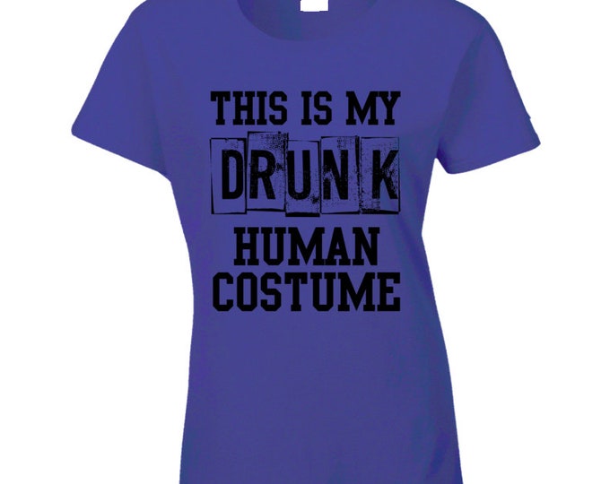 Drunk Human Purple Ladies T Shirt