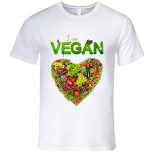 Vegan Heart White T Shirt