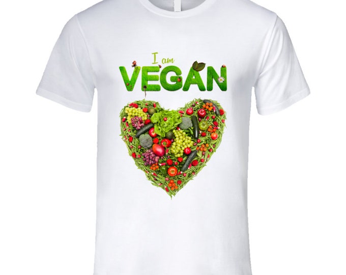 Vegan Heart White T Shirt