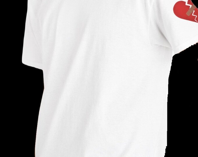 Heart on Sleeve Shirt, Unisex Cotton Tee