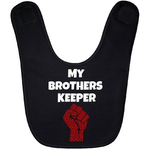 My Brothers Keeper Black Baby Bib