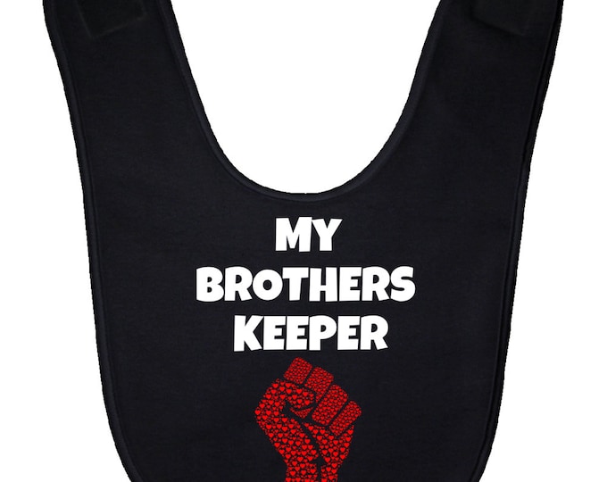My Brothers Keeper Black Baby Bib