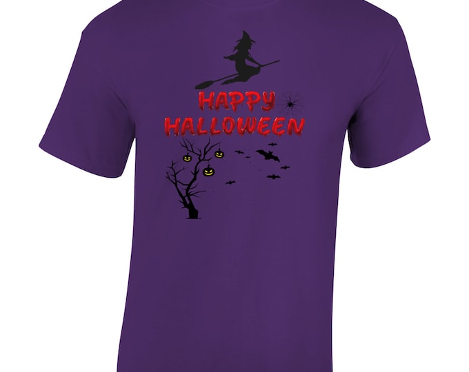 Happy Halloween Scary Purple T Shirt