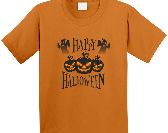 Happy Halloween Spooky Orange T Shirt Youth