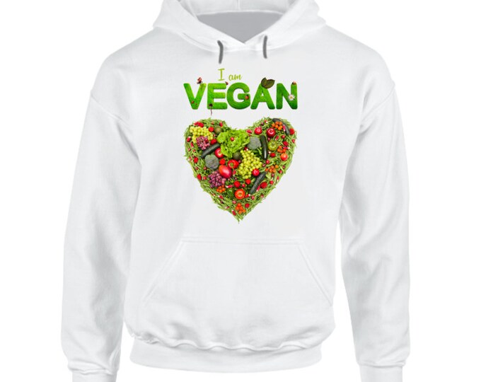 Vegan Heart White Hoodie