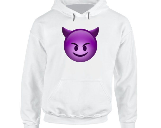 Purple Demon  White Hoodie