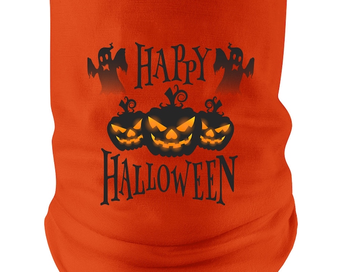 Happy Halloween Spooky Orange Neck gaiter