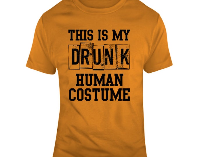 Drunk Human Orange  T Shirt