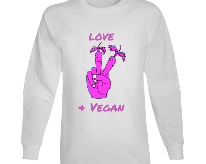 Love Peace And Vegan Long Sleeve T Shirt