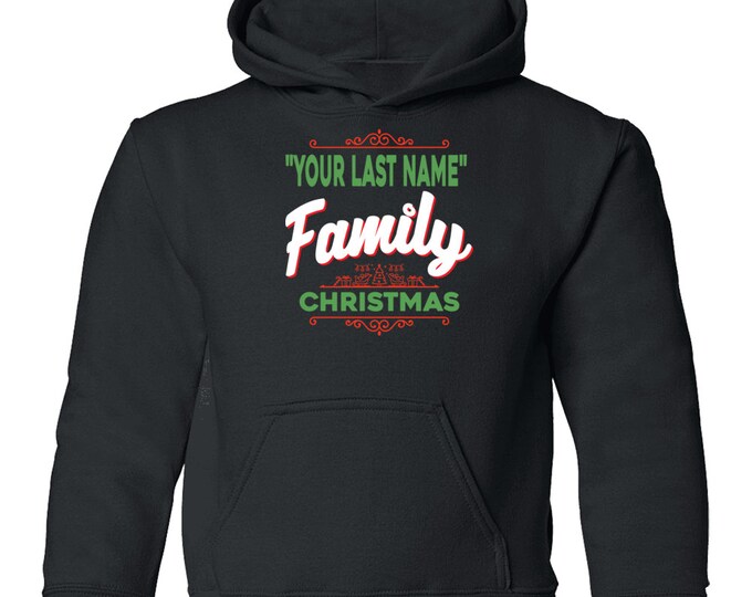 Custom Name Family Christmas Youth Hoodie
