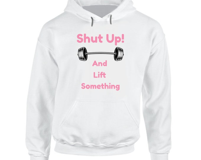 Lift Something Pink/white Hoodie