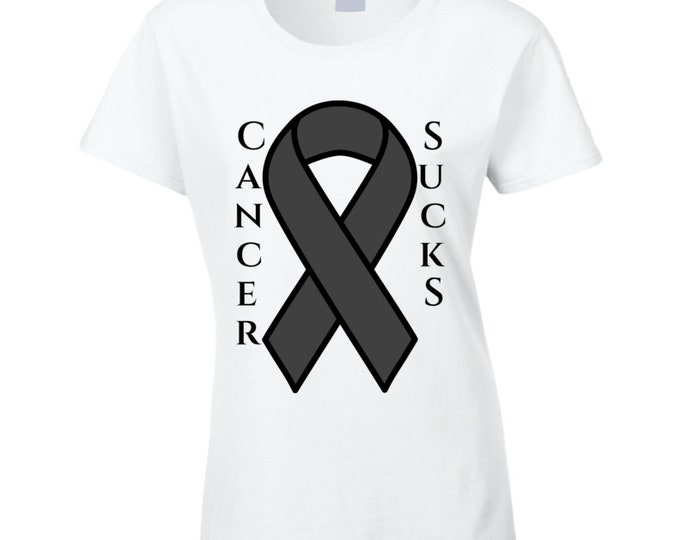Melanoma / Skin Cancer Ribbon Ladies T Shirt