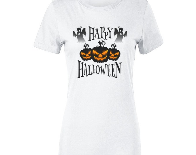 Happy Halloween Spooky White Ladies T Shirt