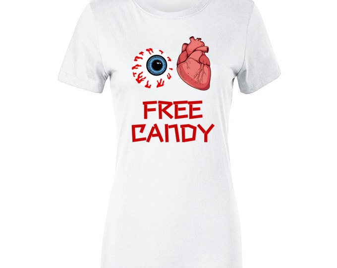 Free Candy White Ladies T Shirt