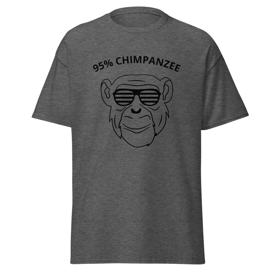 95 Chimpanzee Shirt, Mens Funny T Shirt, Funny Monkey Shirts, Gag Gift