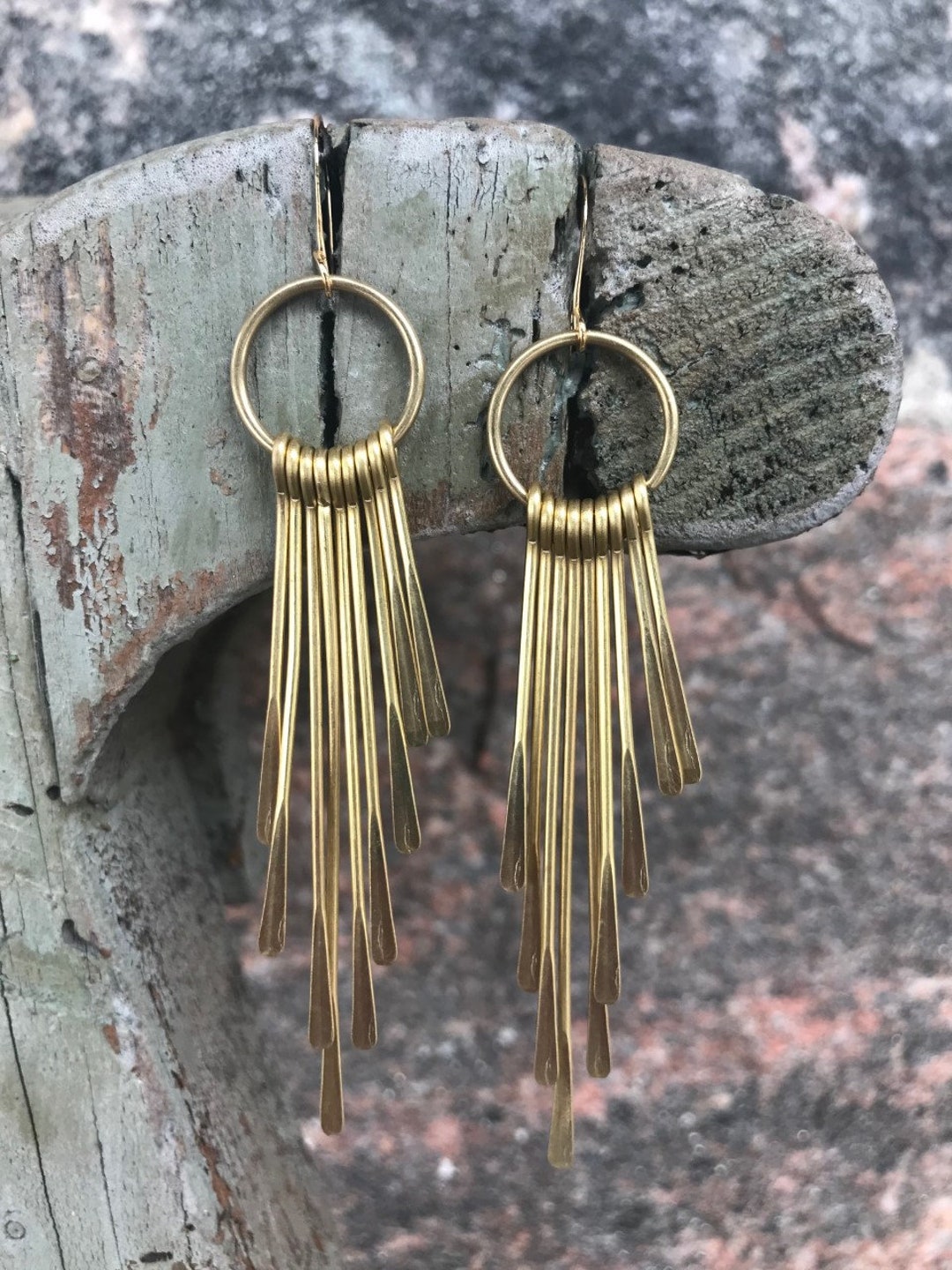 Crystal Brass Fringe Earring main image 0