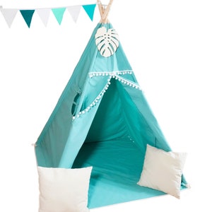 Kinder Tipi Teepee Zelt Indianerzelt Spielzelt Zelt mit Fenster und Zubehör
