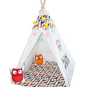 Kinder Tipi Teepee Zelt Indianerzelt Spielzelt Zelt mit Fenster und Zubehör