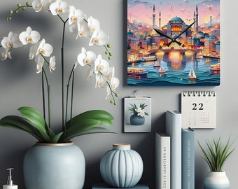 Customizable Global Cities Acrylic Wall Clock - Choose Your Country, Square Timepiece Featuring Iconic Capitals