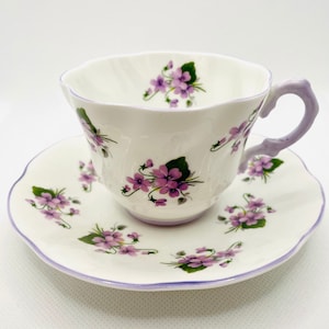 1950-1960 Purple Rosina Tea Cup & Saucer