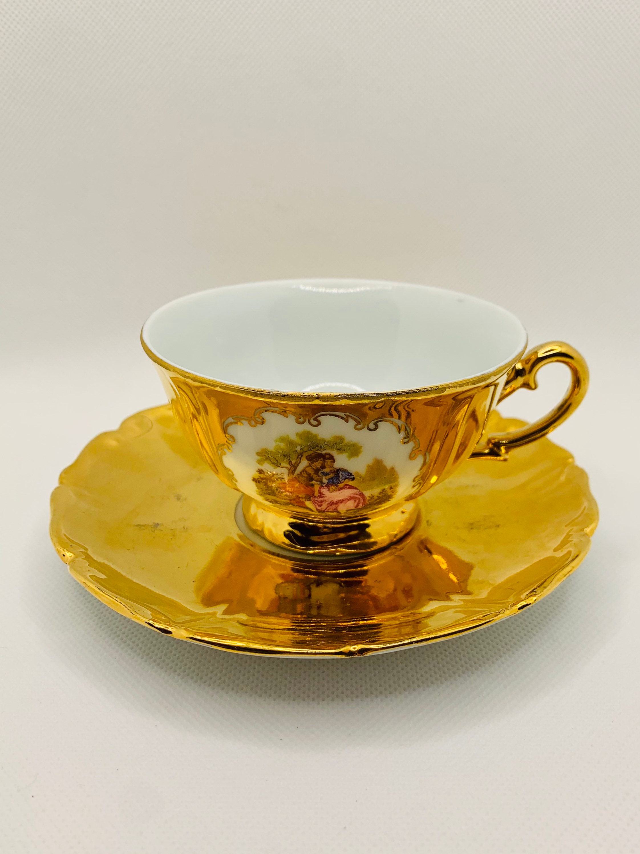 1960 Vintage Bavaria Courting Couple Tea Cup & Saucer Etsy