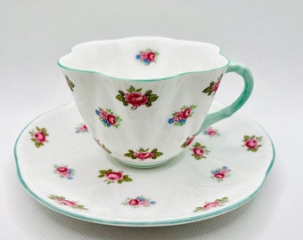 1945-1966 Shelley Rosebud Tea Cup & Saucer