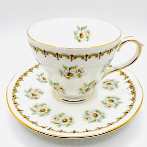 1950-1960 Vintage Duchess English Bone China Tea Cup & Saucer