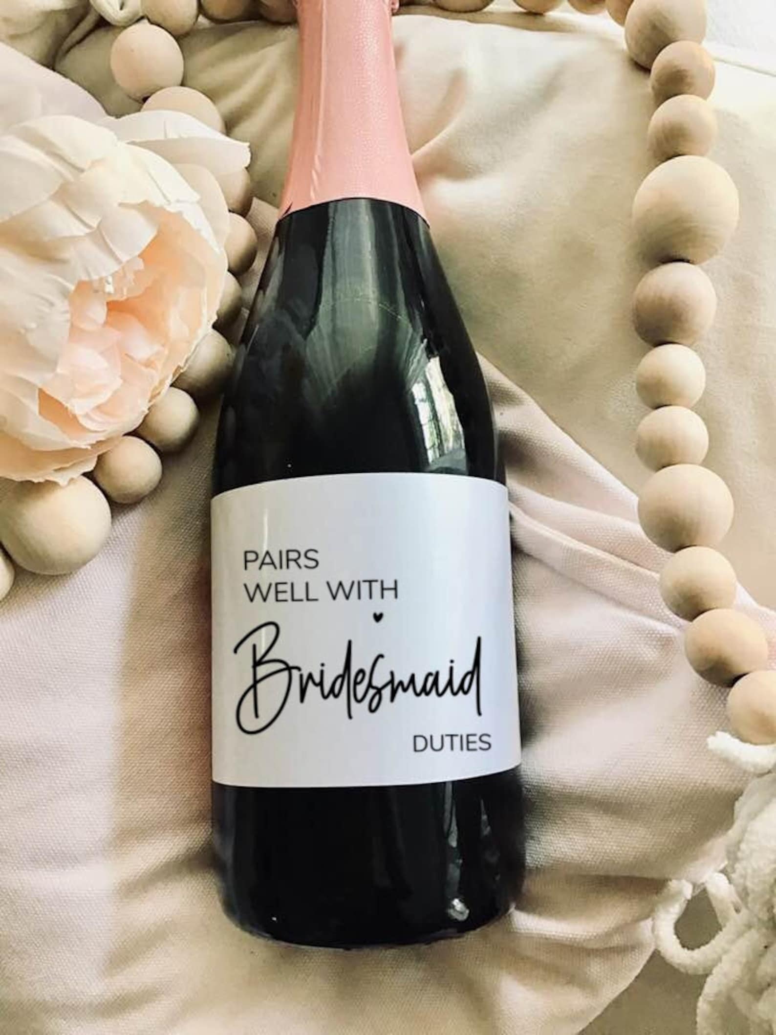 Pairs well with bridesmaid duties wine label bridesmaid wine Etsy