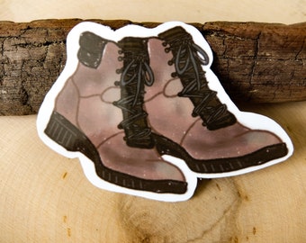 Botas de montaña, Pegatina de botella de agua para hidroflask, Pegatina de computadora portátil, Regalo de cuidado personal, Pegatina de senderismo, Regalo de senderismo, Al aire libre