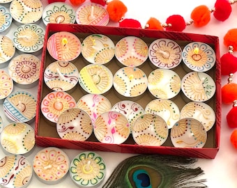Velas de té de henna artesanales: recuerdo de boda india, decoración de mehndi, regalos de Diwali