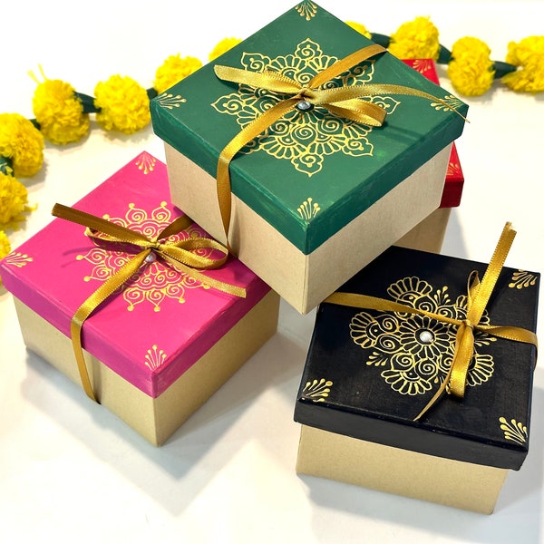 Bulk Indian Wedding Gift Boxes | Colorful Mehndi Gift Boxes For Mithai N Candles | Indian Sweet Box For Wedding | Return Gifts Indian Bulk