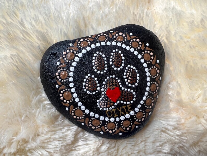 Personalized Dog and Cat Memorial Stones with Paw Print: Waterproof Memorial Garden Gifts For Pet Loss, Dog Loss Sympathy Gift image 5
