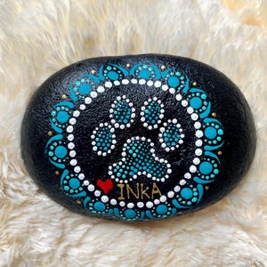 Personalized Dog and Cat Memorial Stones with Paw Print: Waterproof Memorial Garden Gifts For Pet Loss, Dog Loss Sympathy Gift image 12
