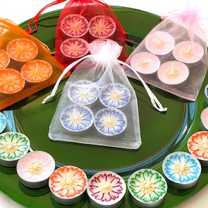 Diwali Return Gifts | Beautiful Hand Painted Henna tealights | Corporate Diwali Gifts Under 5 | Colorful Diwali Party Favors | Candle Gifts