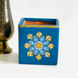 Hand Painted Terracotta Planters 4 Inch | Spring Flower Pots | Indoor Plant Pots | Boho Decor Planters