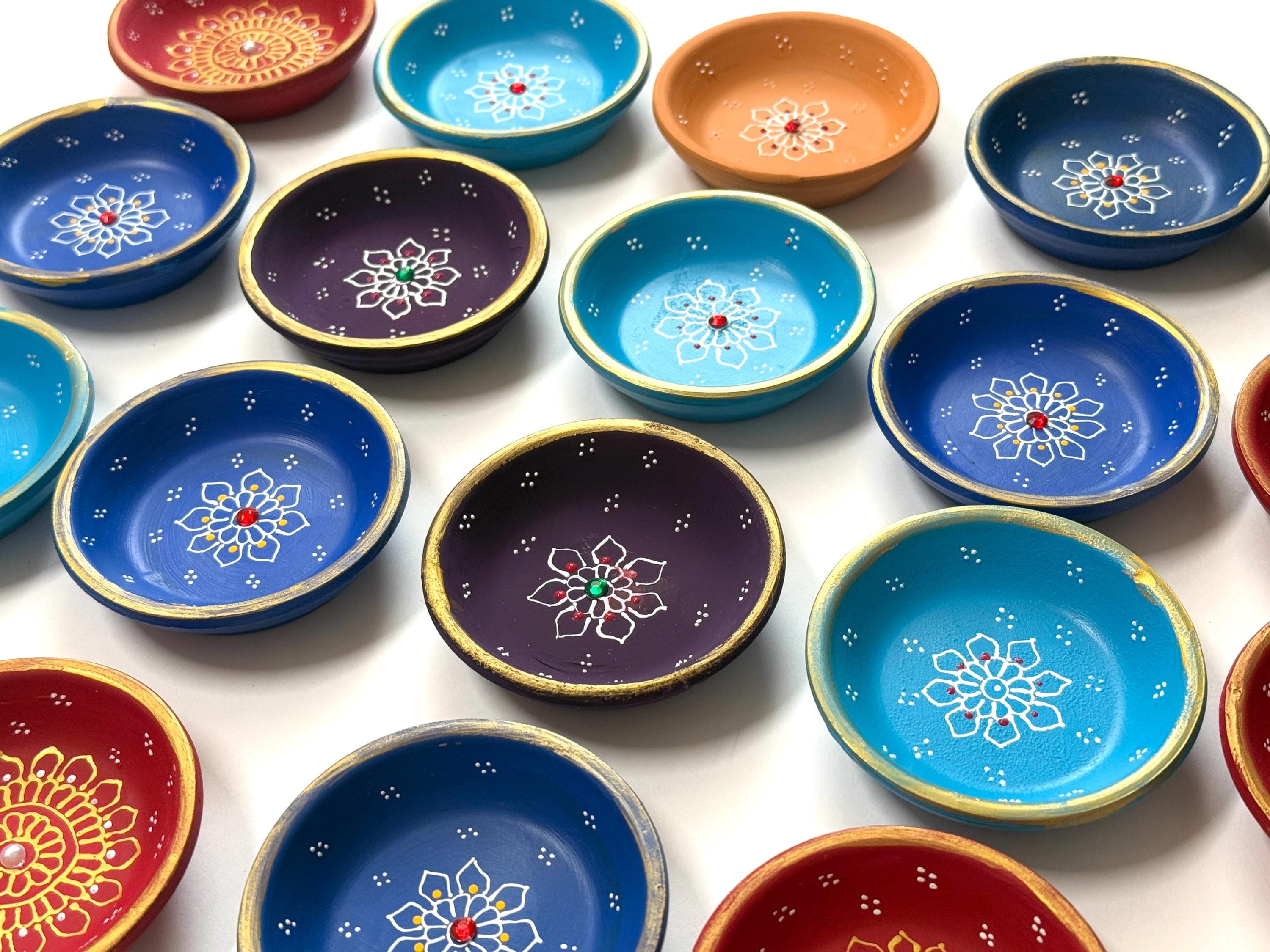 10 PCS Large Size Indian Clay Diya for Diwali, Traditional Diwali Corporate Gifts, Deepawali Diya, Earthen Clay Lamp, Diwali Navratri decor