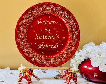 Personalized Mehndi Entryway Decor | Mehndi Entrance Sign | Mehndi Welcome signs | Personalized Wedding Sign for Mehndi/Haldi | Mehndi Decor