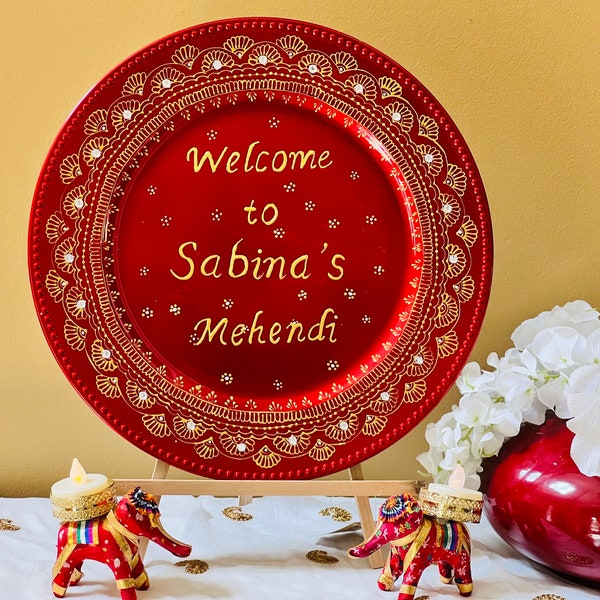 Personalized Mehndi Entryway Decor | Mehndi Entrance Sign | Mehndi Welcome signs | Personalized Wedding Sign for Mehndi/Haldi | Mehndi Decor