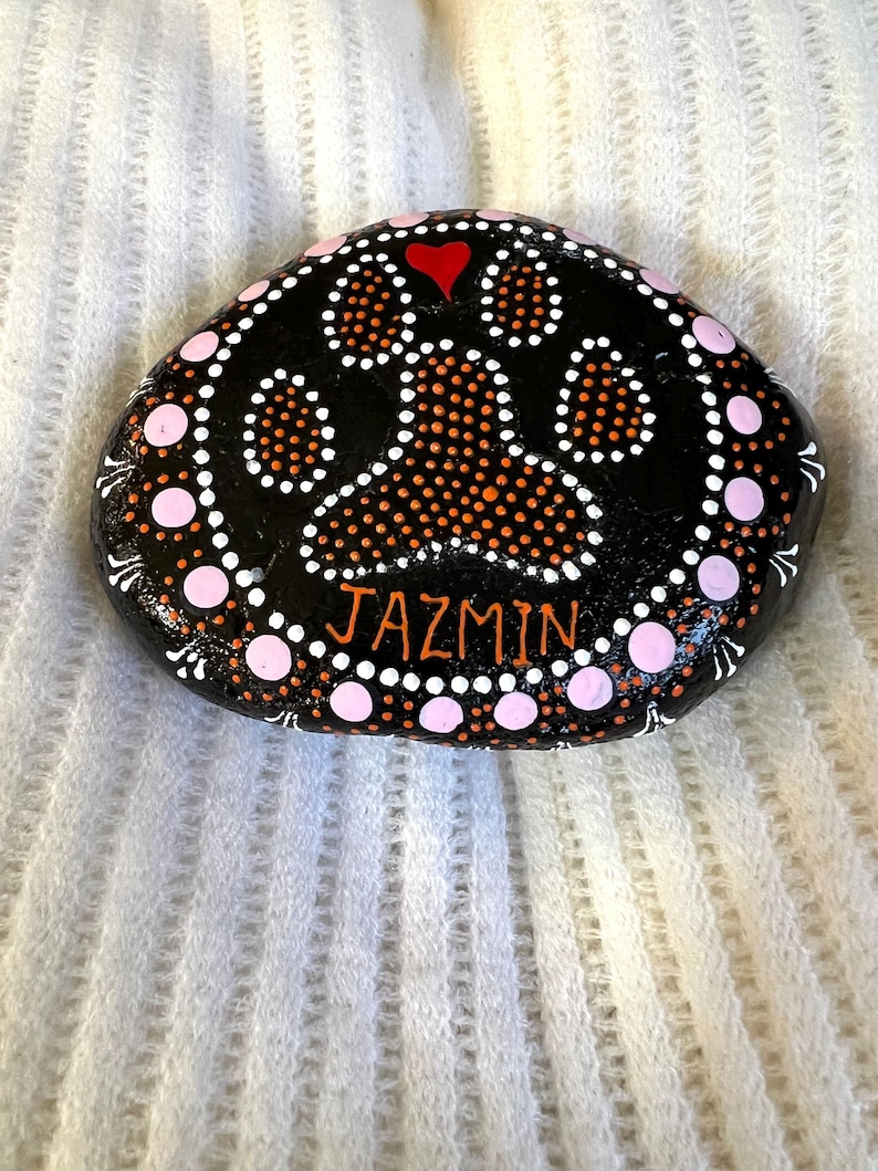 Personalized Dog and Cat Memorial Stones with Paw Print: Waterproof Memorial Garden Gifts For Pet Loss, Dog Loss Sympathy Gift image 8