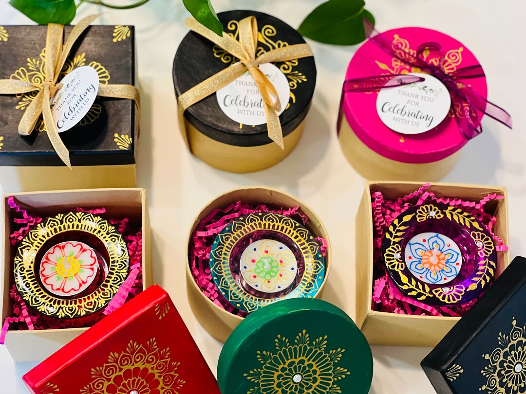 Indian Wedding Gift Box With Candle Holder Personalized Gift Etsy