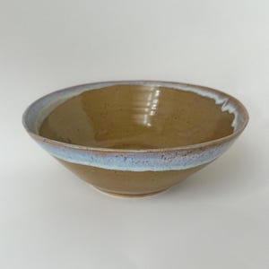 Handmade Ceramic Decorative Bowl | Large Fruit Bowl | Green & White/Blue Serving Dish | Salad Bowl