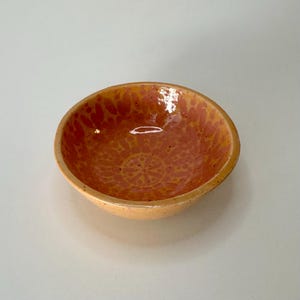 Handmade Ceramic Decorative Bowl | Orange Hand-Painted Trinket Dish
