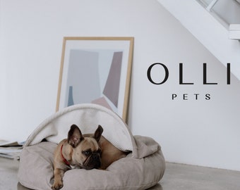 Mother's Day gift for pet, aesthetic stuffed dog bed and cave for small, large dogs and puppies, minimalist floor large house